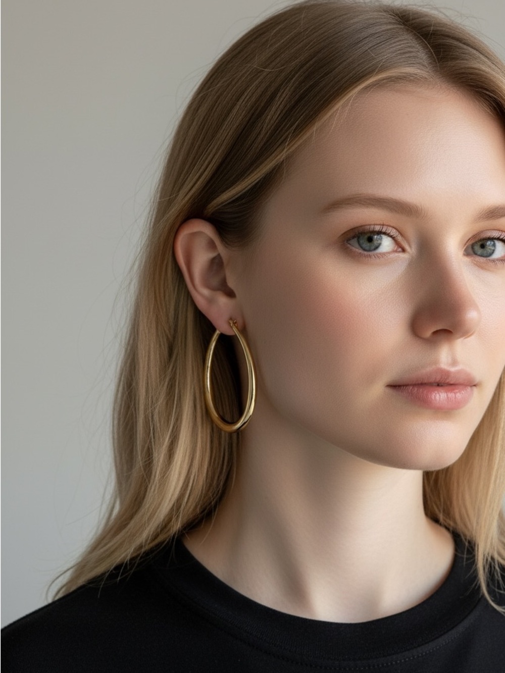 9/23 Chico's Polished Gold Hoop Earrings